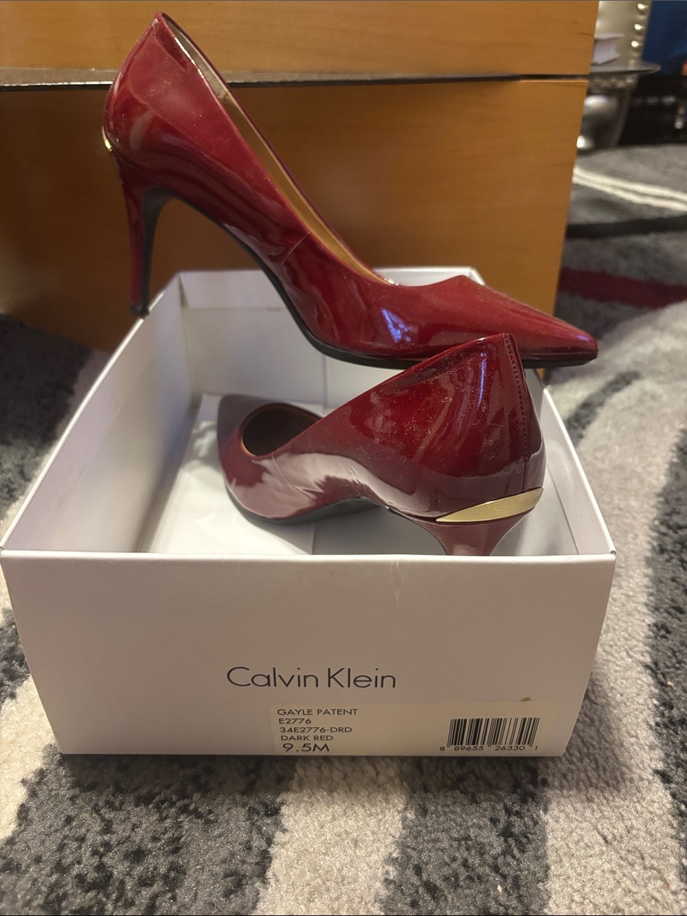Calvin Klein Women's Dark Cherry Patent Pointed-Toe Pumps